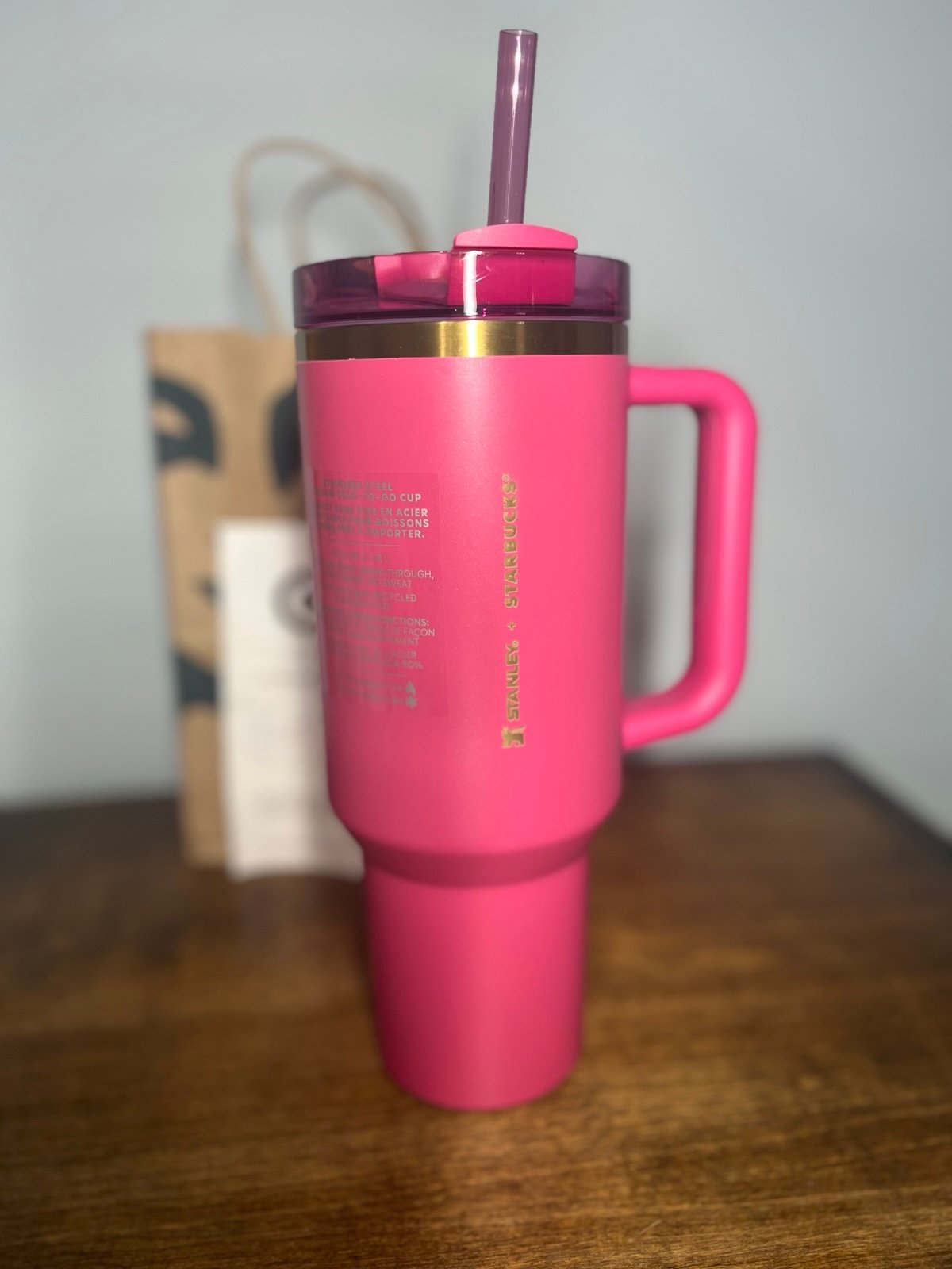 NEW! Stanley X Starbucks 2024 Christmas Berry Pink Gold -  40 Oz Glitter Holiday