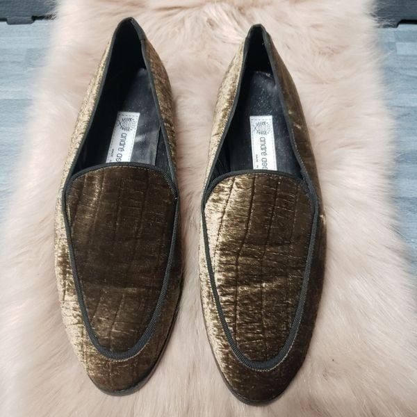 Andre Assous Green welvet Women mocassin