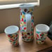 RARE Vintage Arzberg Smarties Ceramic Pitcher Carafe and Drinking Glasses Set