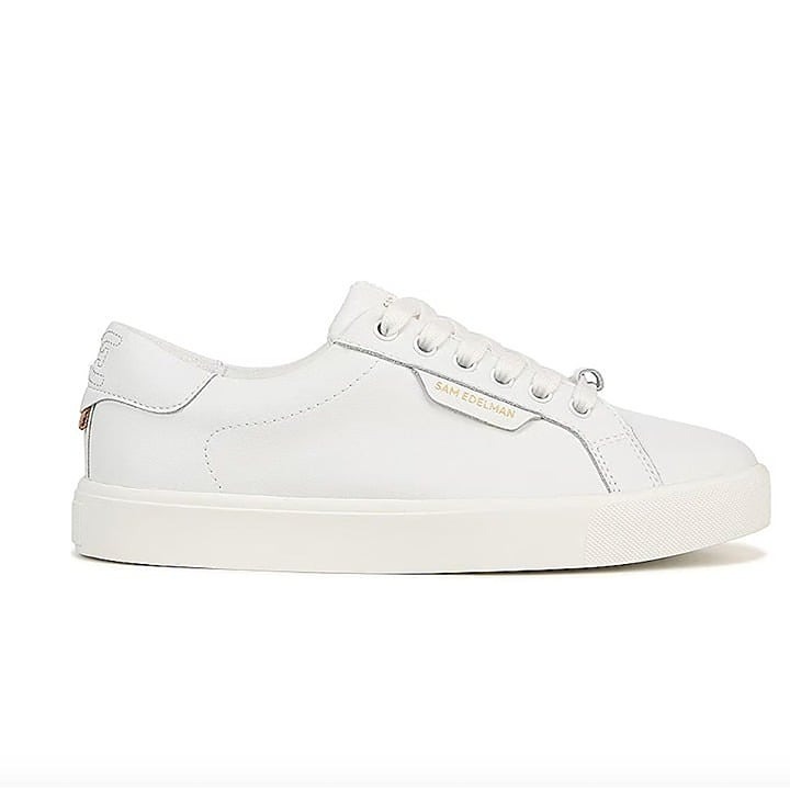 Sam Edelman Ethyl White Leather Low Top Fashion Sneakers Size 6.5