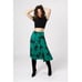 Band of the Free Etta Emerald Floral Midi Skirt Green Black XS Front Slit NEW