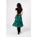 Band of the Free Etta Emerald Floral Midi Skirt Green Black XS Front Slit NEW