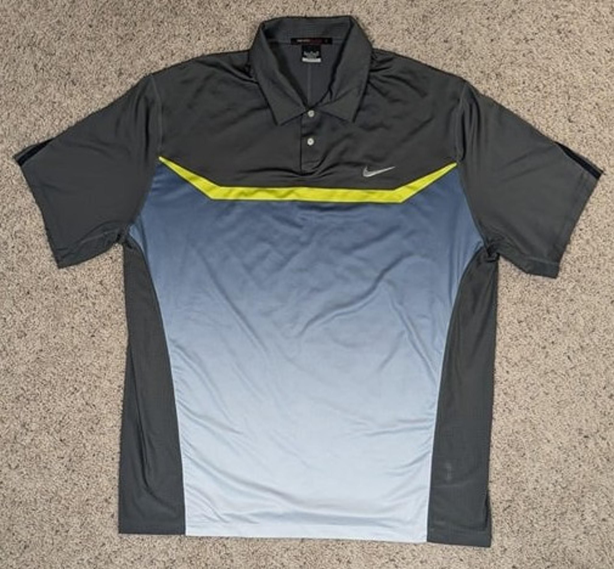 Nike Tiger Woods Shirt Mens XL Gray Golf Polo Performance Stretch Colorway