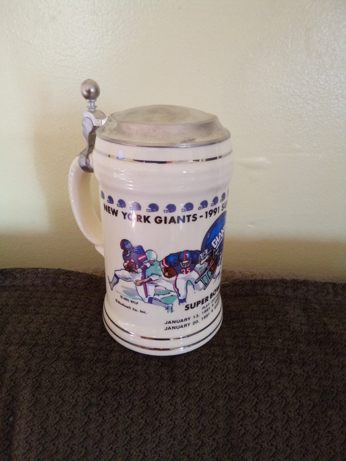 VINTAGE 1991 NEW YORK GIANTS S.B. XXV CHAMPS STEIN LIMITED EDITION # 269 M /C