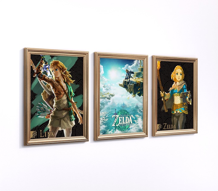 Zelda Poster, SET of 3 Wall Art, Stunning Gaming Prints, Gamer Gift, Game room d