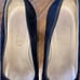 Vintage Gucci Italy Classic Suede Pumps Gold Bar Block Heel Square Toe Size 5 B