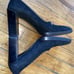Vintage Gucci Italy Classic Suede Pumps Gold Bar Block Heel Square Toe Size 5 B