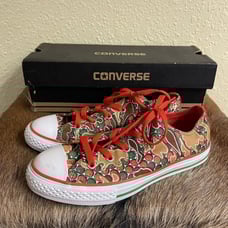 Converse All Star Youth 3 Christmas Gingerbread Man Low Top Shoes Style 654370F