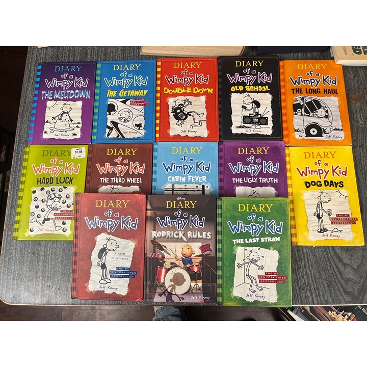 Jeff Kinney Diary of a Wimpy Kid 1-13 Books Hardcover Set Lot Young Adult Books