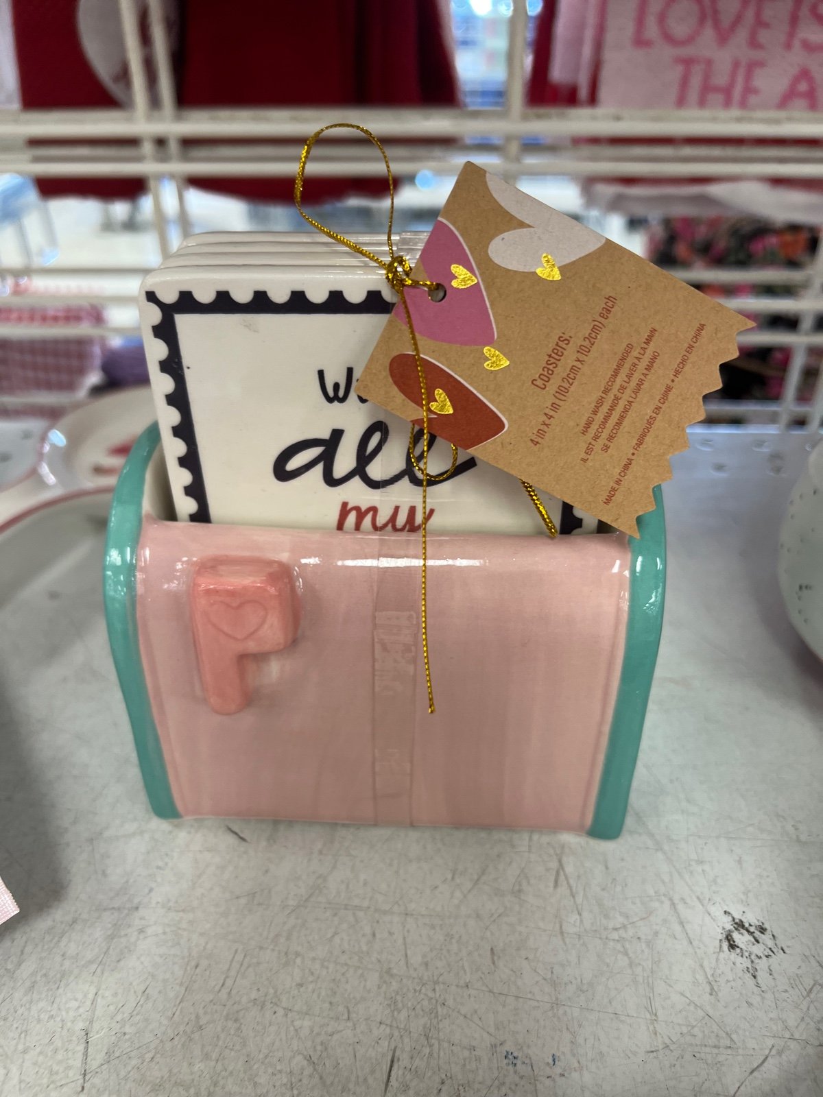 Valentine’s Day Coasters with Holder Set