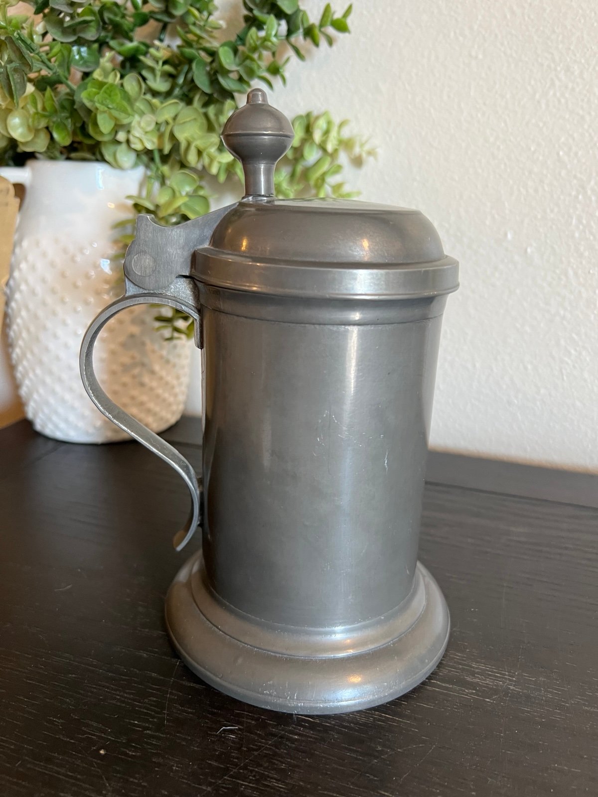 Heavy Danish Pewter Beer Stein W/Lid and Makers Mark