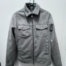 Gray faux suede jacket