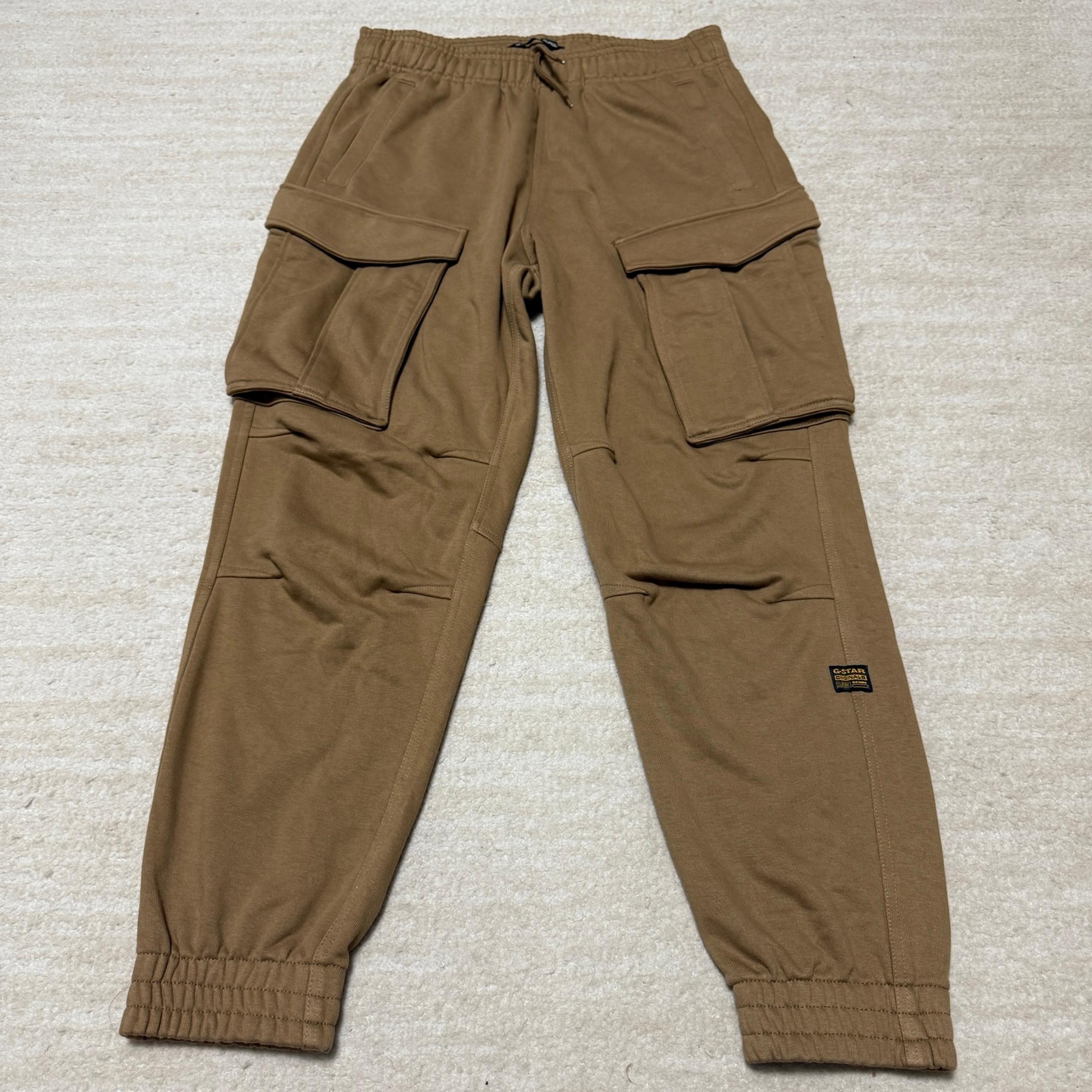 G-Star Raw Rovic Cargo Sweat Pants Dry Ashor Fawn Men's Size Medium Tan