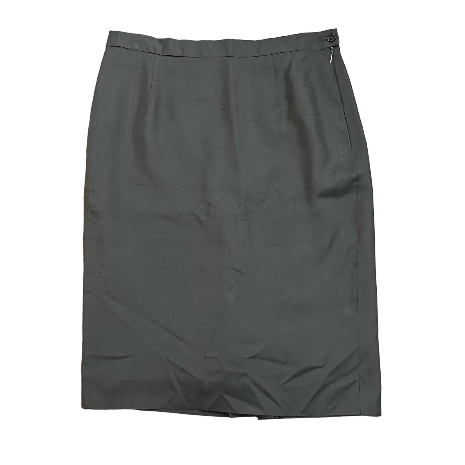 Burberry’s Womens black silk pencil skirt, Made in Italy, Size 8