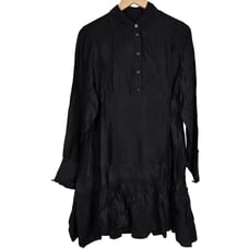 J. Crew Amelia popover shirtdress in drapey viscose twill Black L NWT