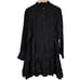 J. Crew Amelia popover shirtdress in drapey viscose twill Black L NWT