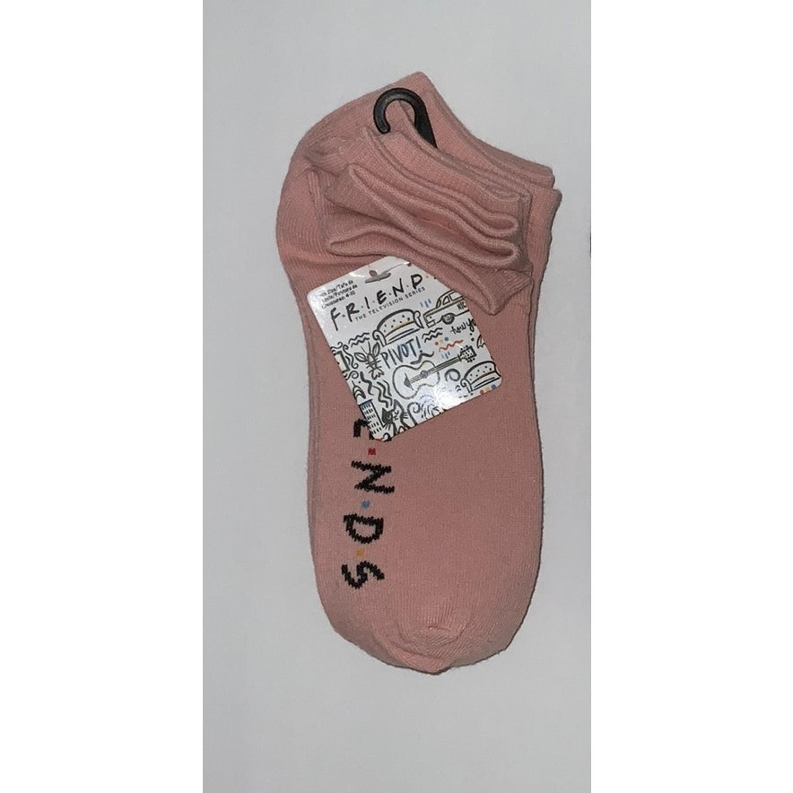 Friends TV Series Show 5 Pair Pink Low Cut Socks Size 4-10 NEW
