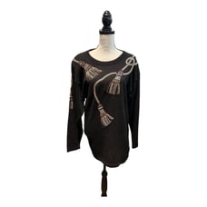 Victoria Harbour Embellished Black Sweater. Size Medium