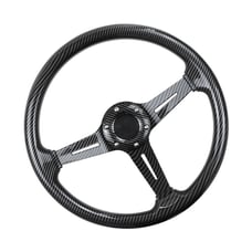NEW JDM UNIVERSAL 350MM CARBON FIBER Acrylic Deep Dish 6 Holes Steering Wheel