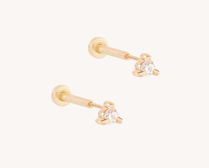 Catbird Flat Back Petite Angel Hair Stud (Set)