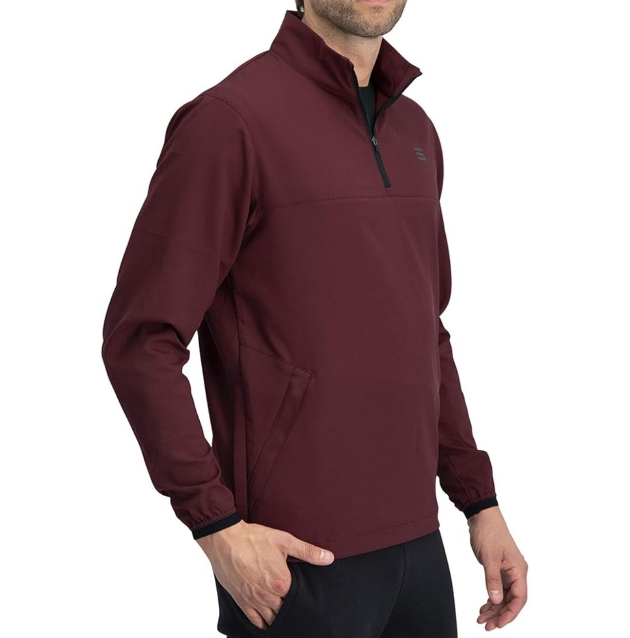 Three Sixty Six Men’s Vented, Dry Fit, 1/4 Zip Golf Jacket -(Burg) Size X Large