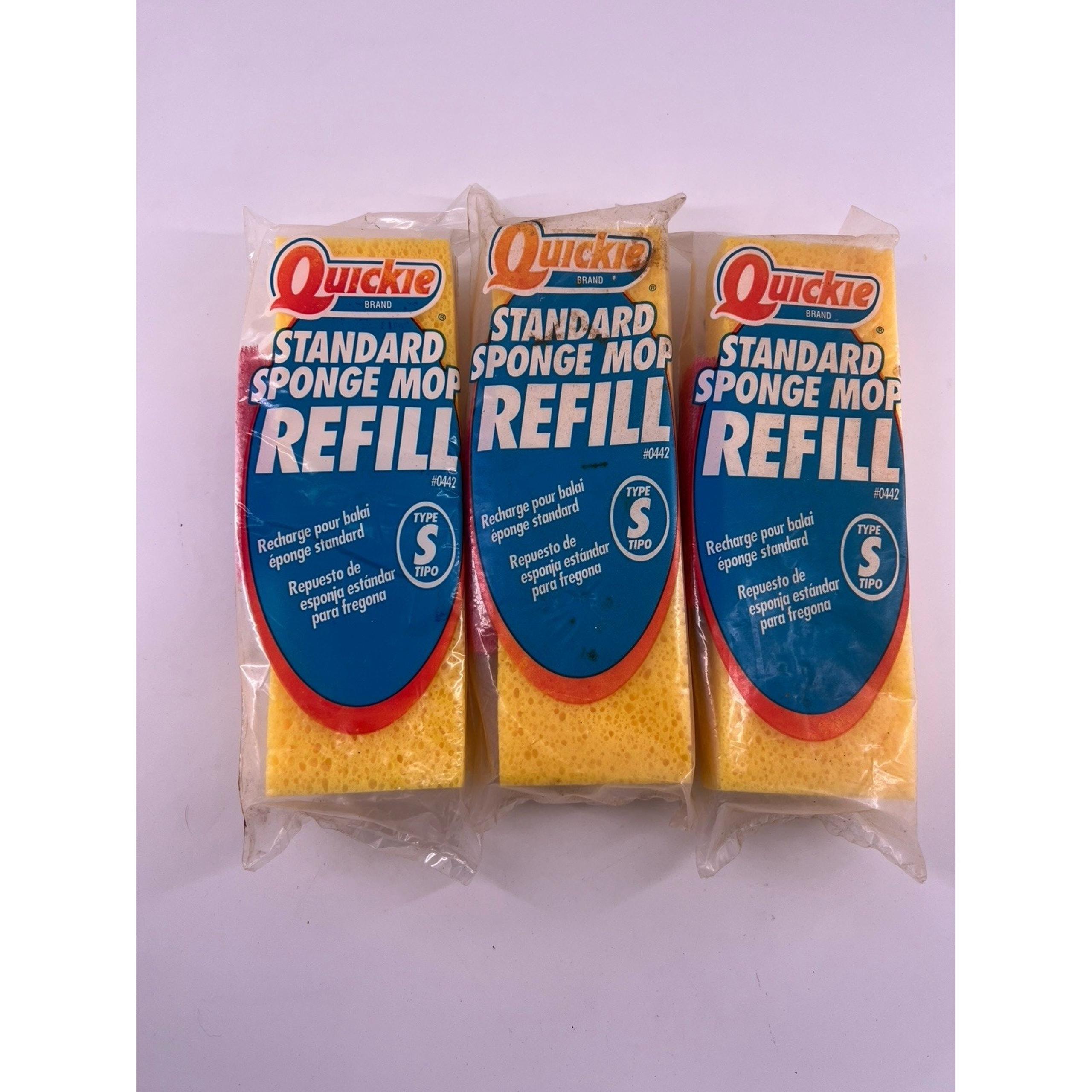 Set of 3 Quickie Automatic Sponge Mop Refill Type S (3" X 9") - (0442) 2004 New