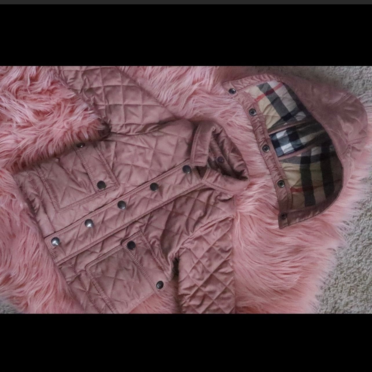Authentic Infant Quilted Burberry Jacket w/ detachable hood