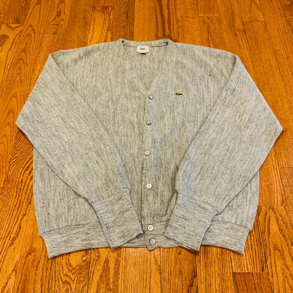 Lacoste IZOD Jumper Knit 90s Vintage USA Acrylic Cardigan size XL