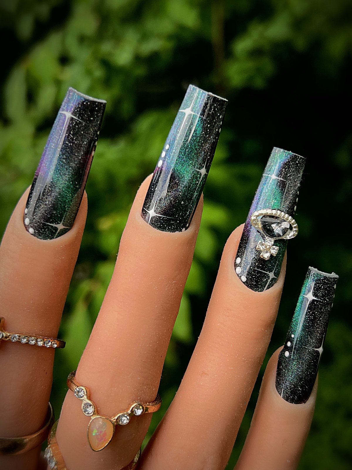 “Galaxy” Gel Press On Nails