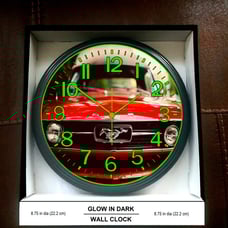 Ford Mustang Convertible Garage Shop Glow in the Dark Wall Clock NEW!