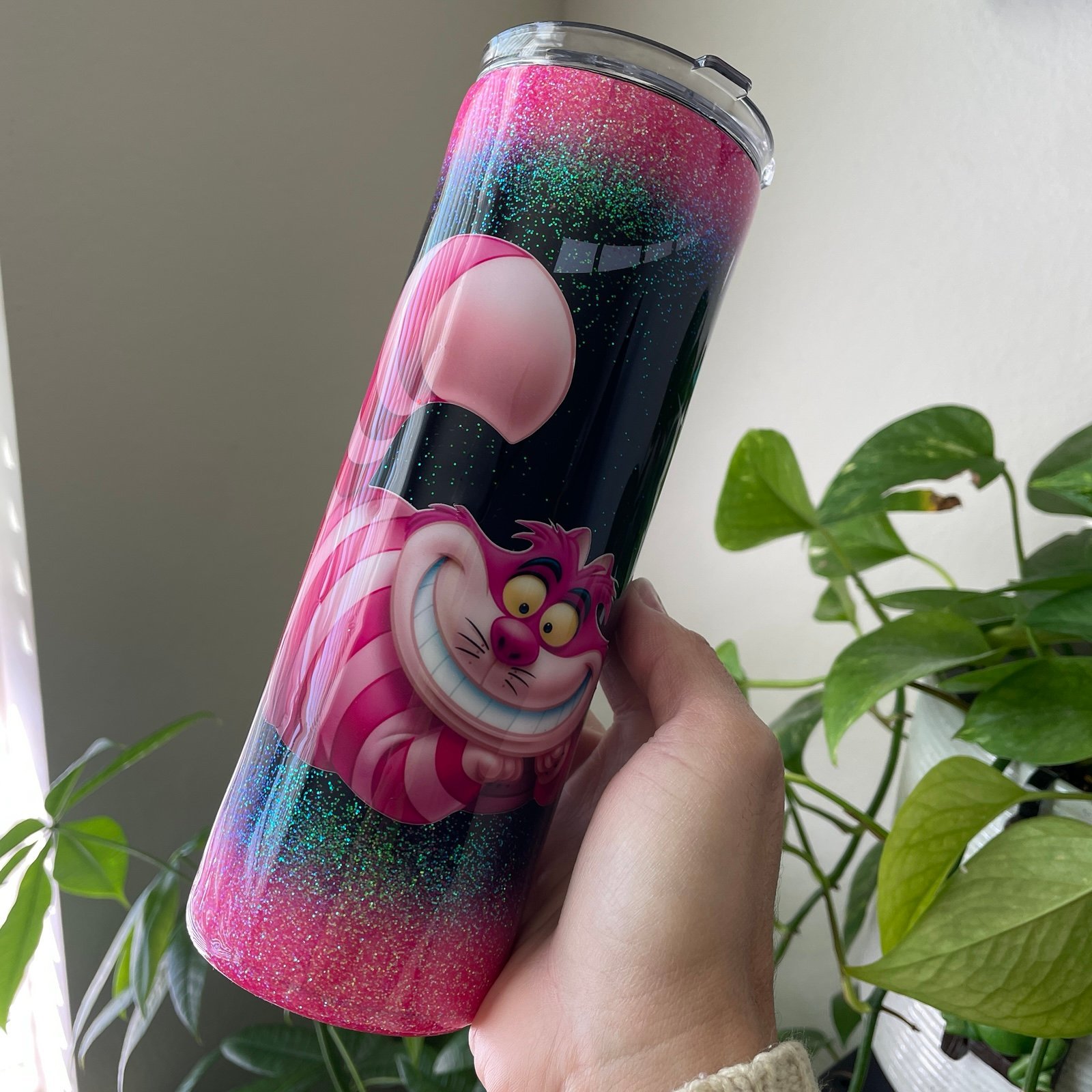 Cheshire Cat Glitter Tumbler