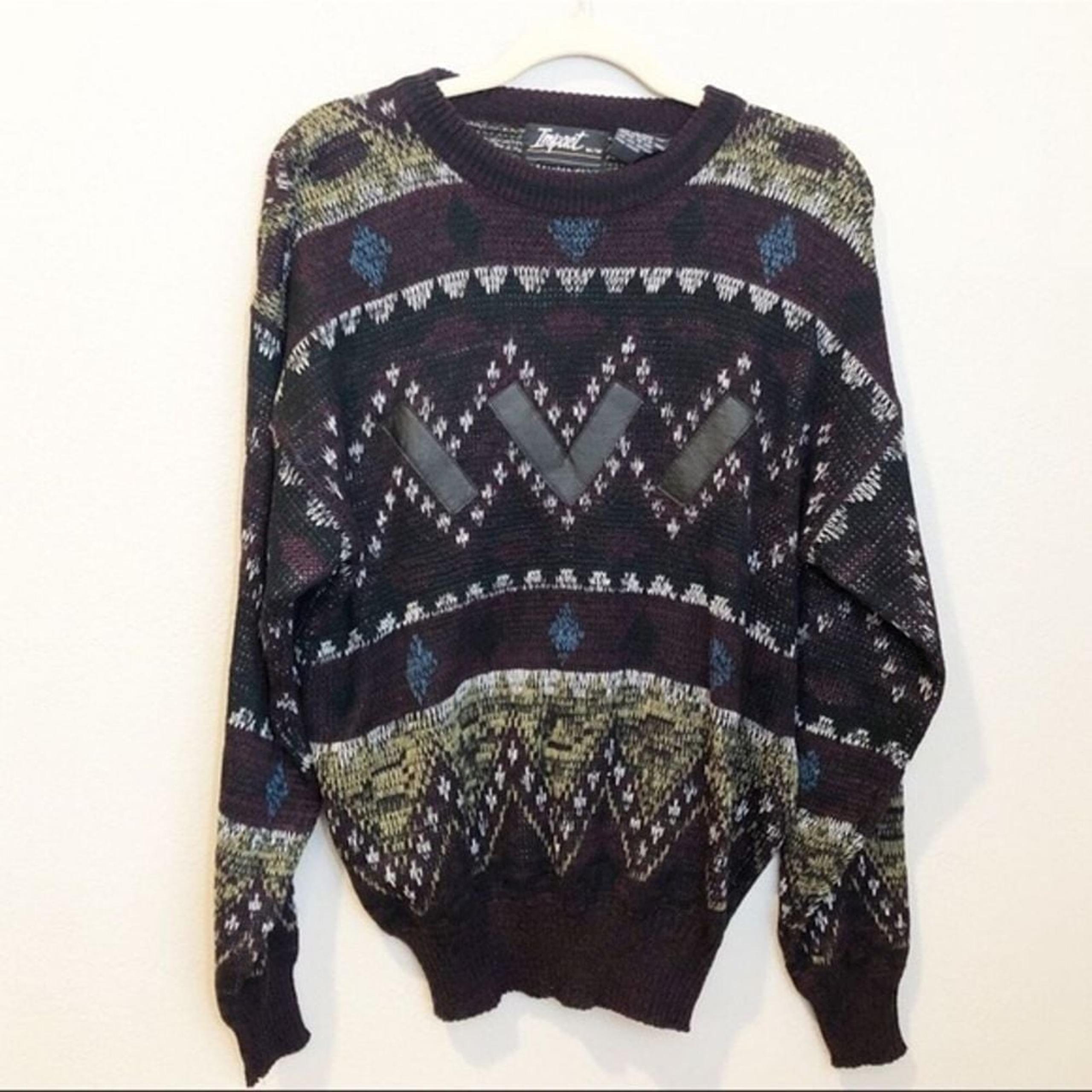 Vintage Impact Knit Grandpa Sweater Black size Medium