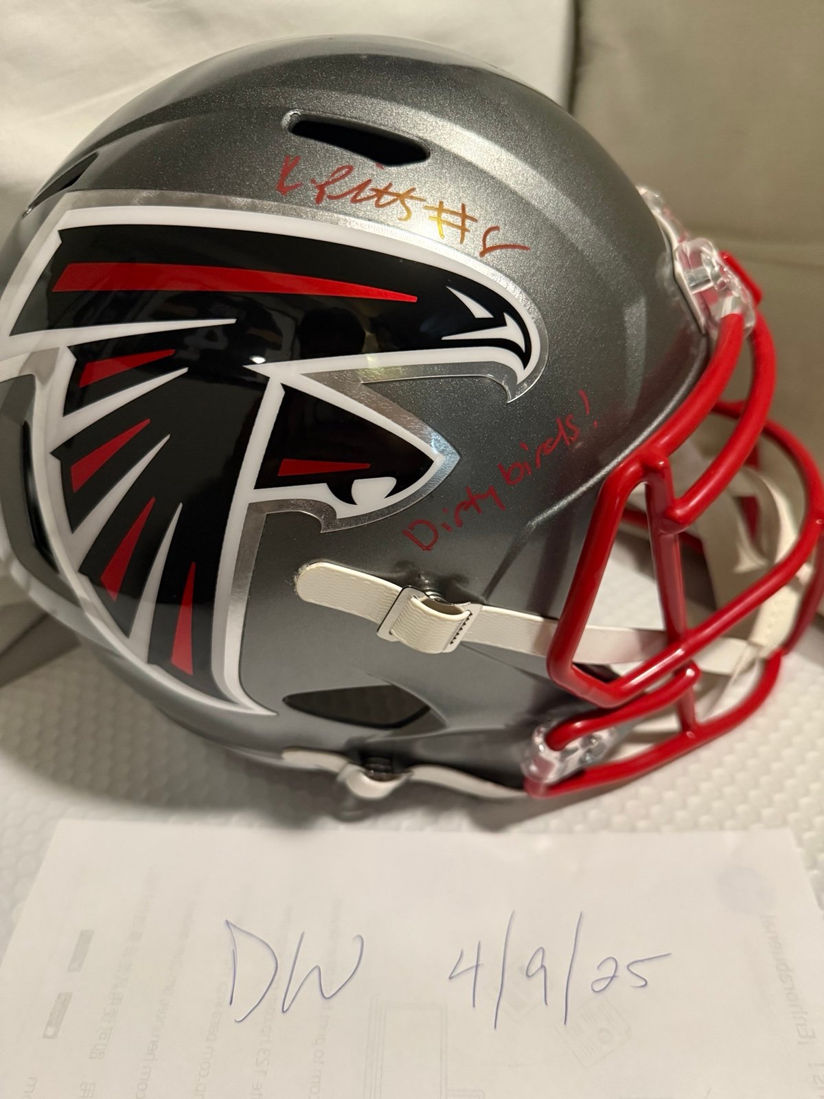 Kyle Pitts Autographed Falcons Full Sized Replica Helmet (Beckett COA)