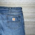 Vintage Carhartt Jeans Relaxed Fit Light Wash Work Wear Denim White Logo 90s