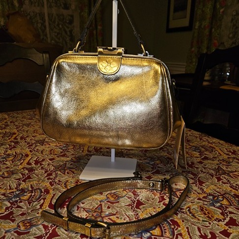 Patricia Nash Gracchi Frame Satchel - Antique Gold