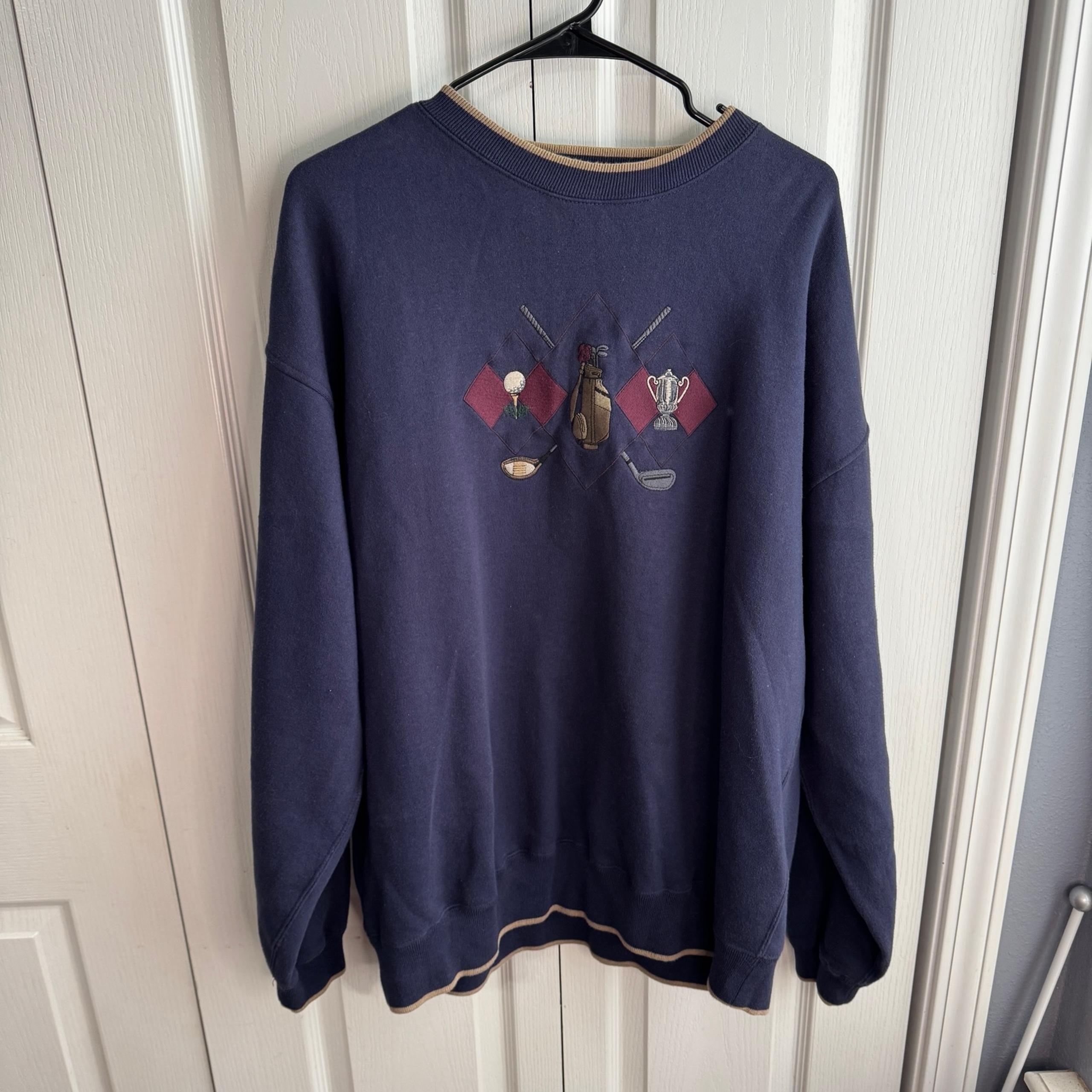David Taylor blue golf embroidered sweatshirt size XL