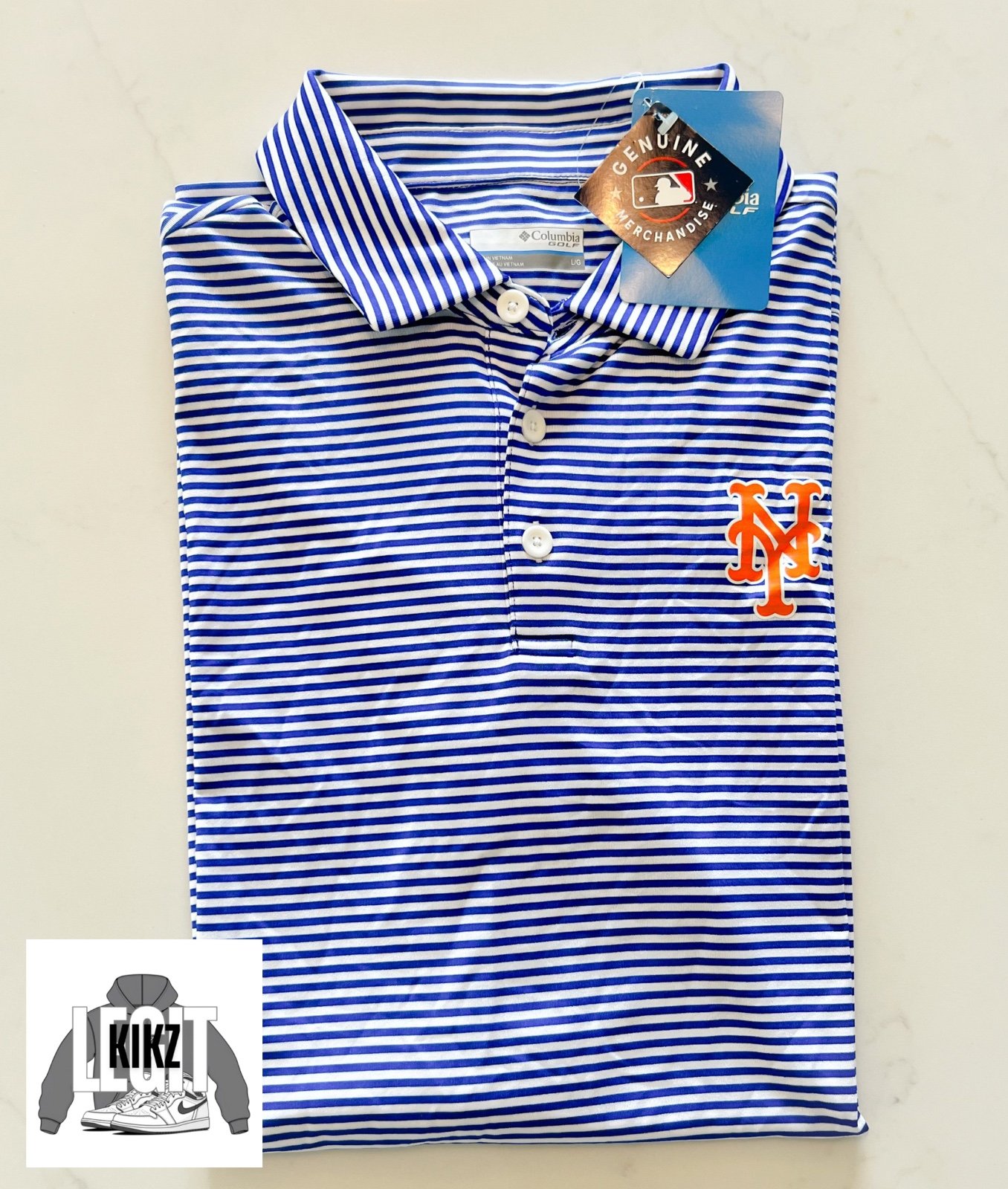L - Men’s Columbia New York Mets Golf Shirt - Brand New w Tags