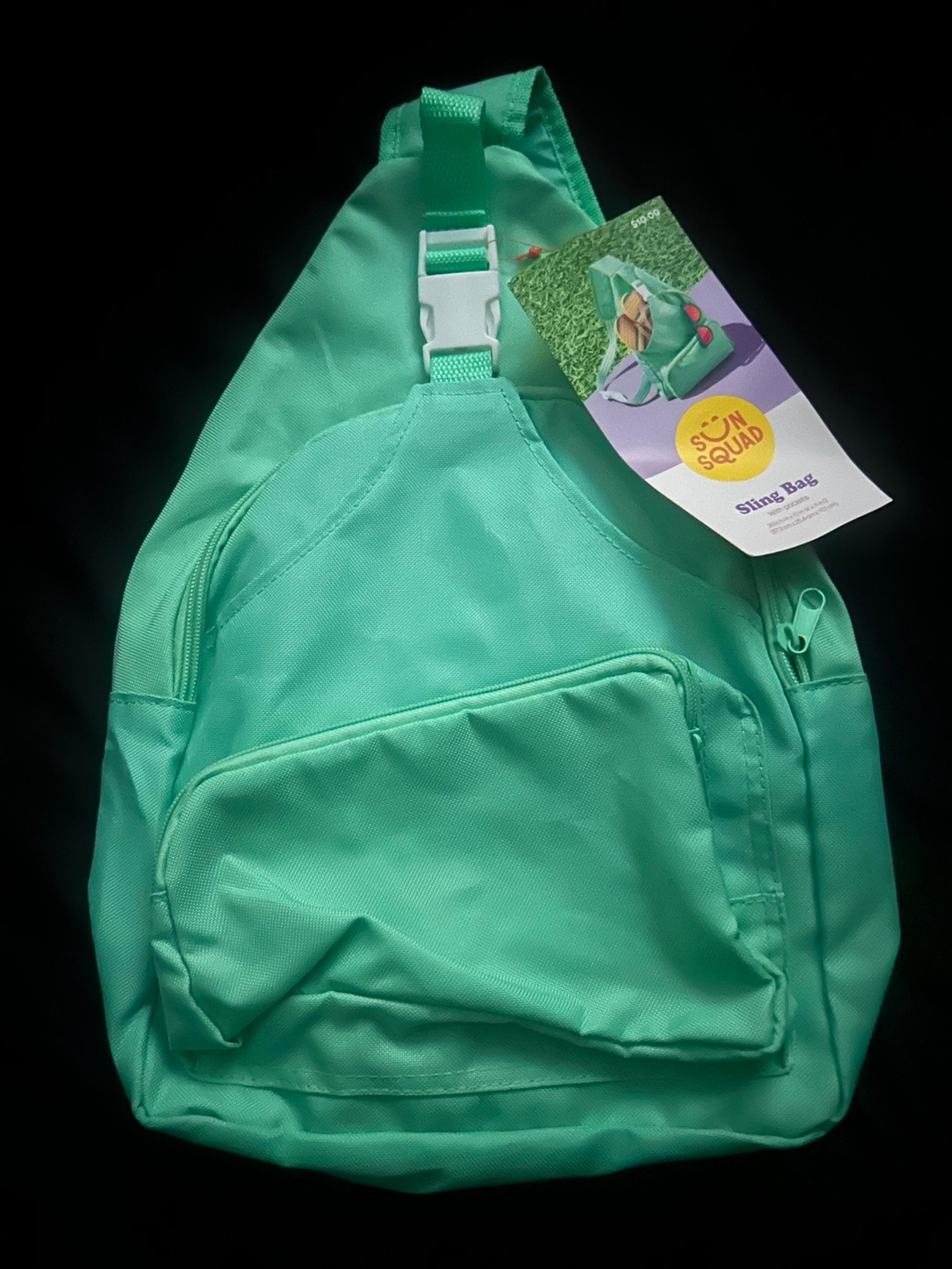 Sun Squad sling bag with pockets teal 26.5x10x4