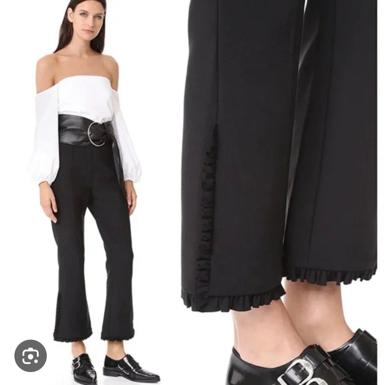 Cinq à Sept ruffle hem ankle flare Seneca pants