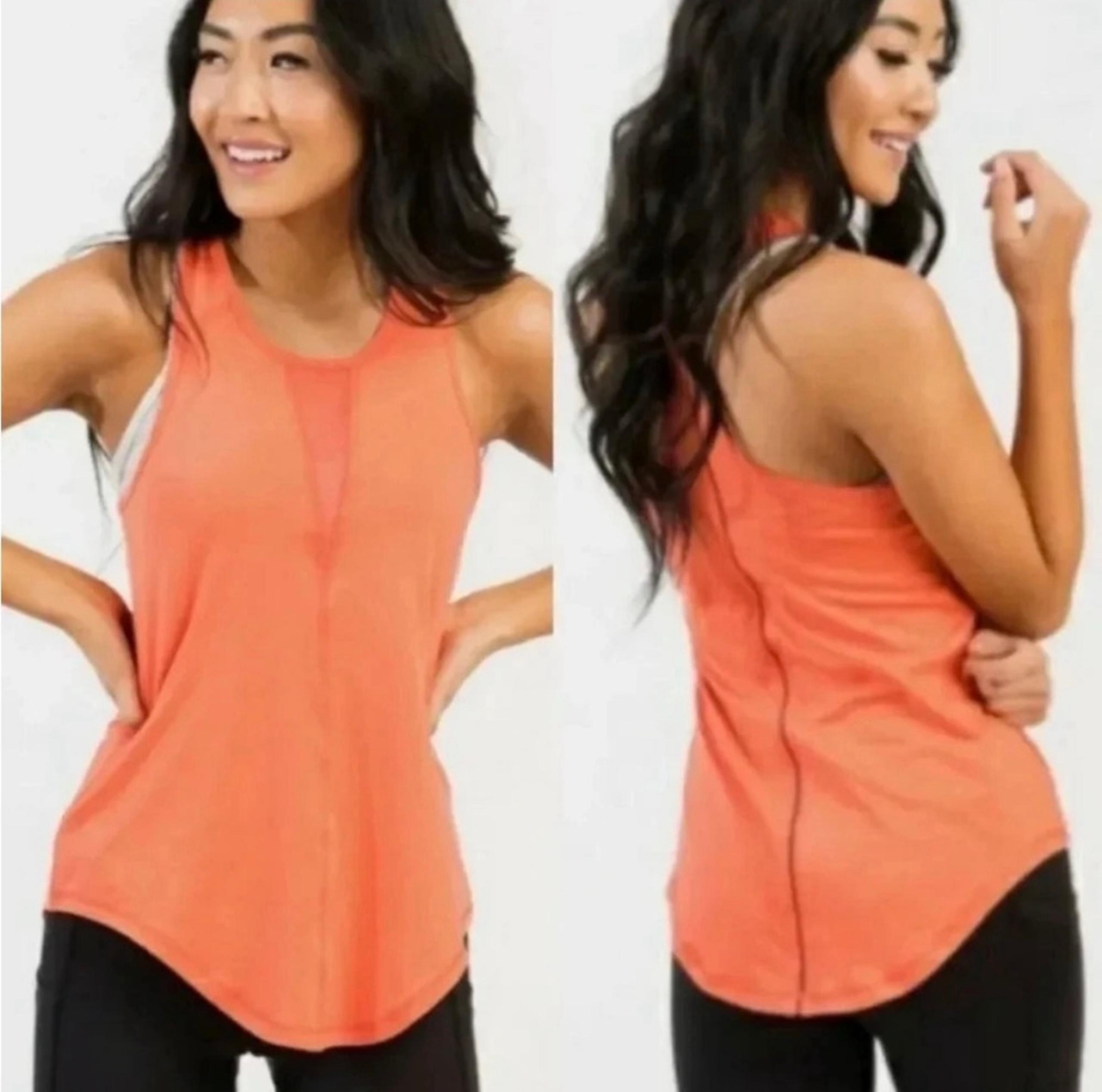 Zyia Active Effortless Mesh Tank Top Women's Racerback Size XXL Orange Coral