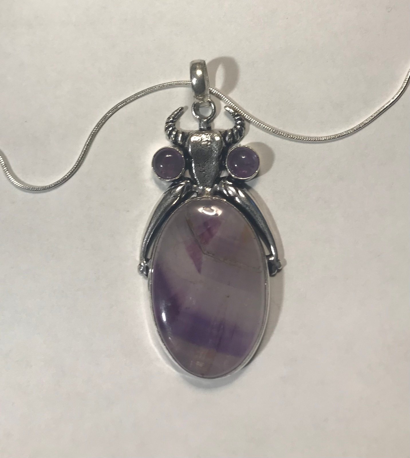 Sage Amethyst 925 Sterling Silver Necklace
