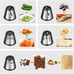 Professional Salad Maker with 5 Stainless Steel Rotary Blades and One-Touch
