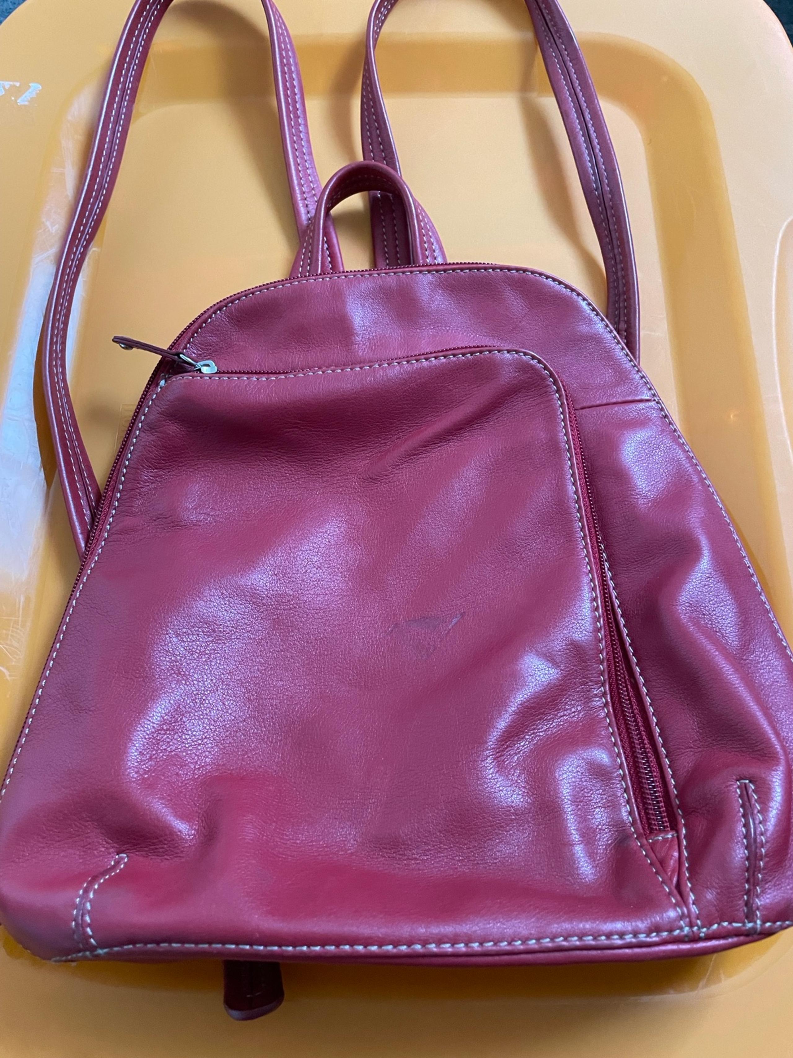 Tignanello Red Leather backpack purse