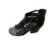 Isola Ianna Gladiator Sandals Stacked Heel Leather Black Womens Size 10 NEW