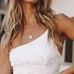Selfie Leslie Lieah One Shoulder Embellished Dress in White Size Large