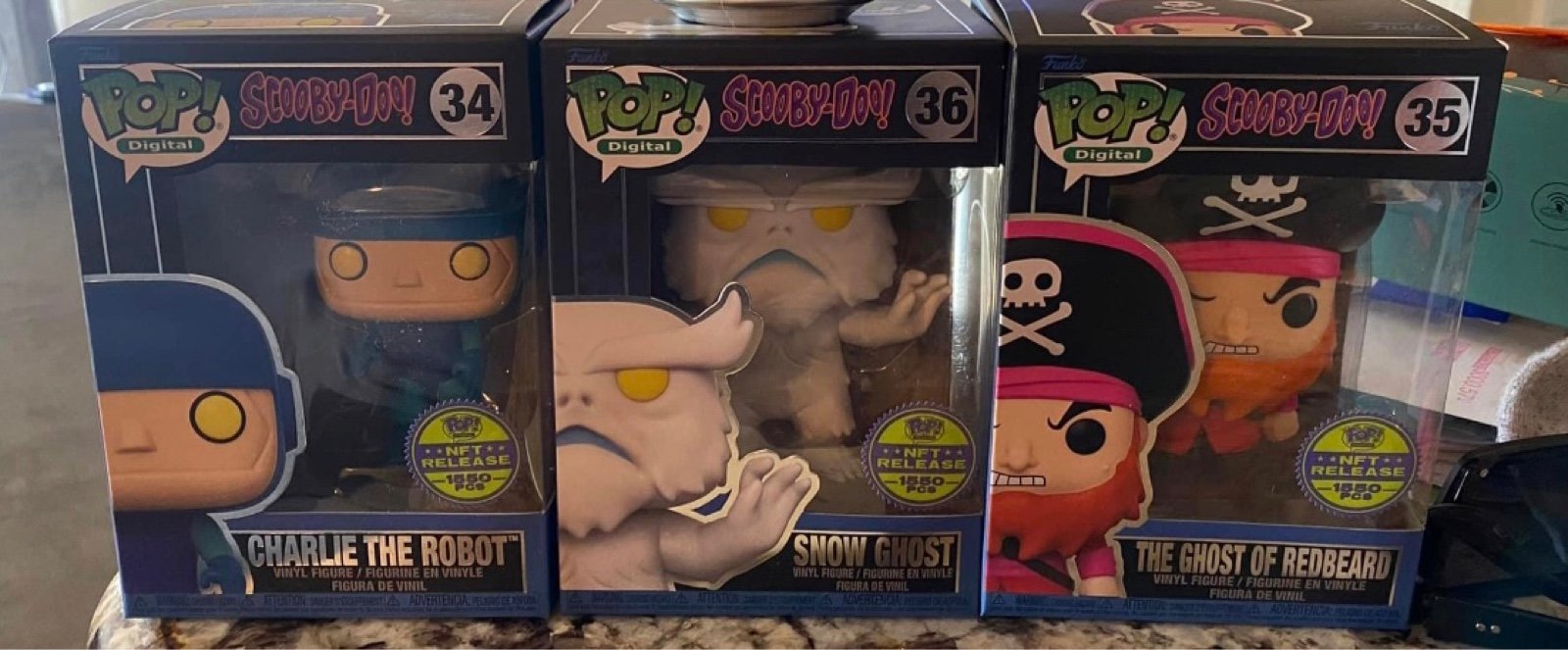 Funko Pop Scooby Doo Villains NFT Set Robot, Redbeard, Snow Ghost
