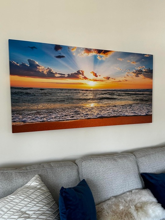 24.00 x 48.00 Wall Art Decor Large Canvas Print Picture Sunrise Ocean Beach