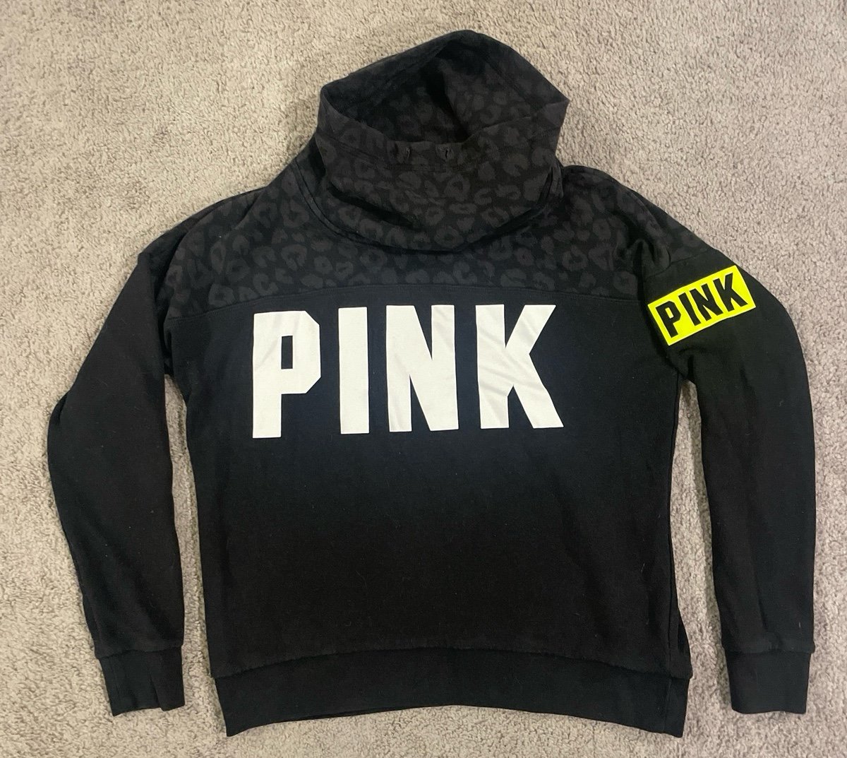 VS PINK Cowl Neck Leopard Sweatshirt