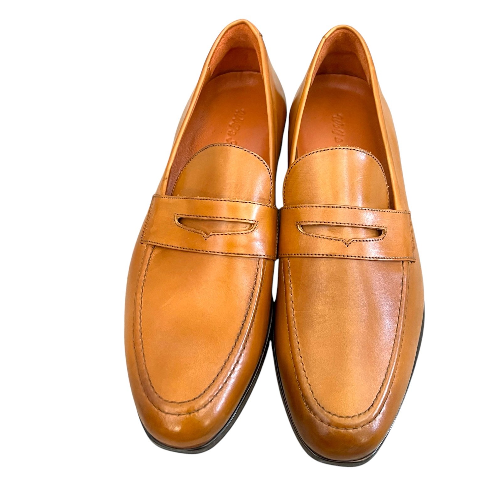 Wolf & Shepherd mens brown leather penny Loafers size 7.5