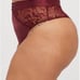 Torrid Satin & Lace Burgundy Lace-Up Corset Bustier & High Waist Thong Panty